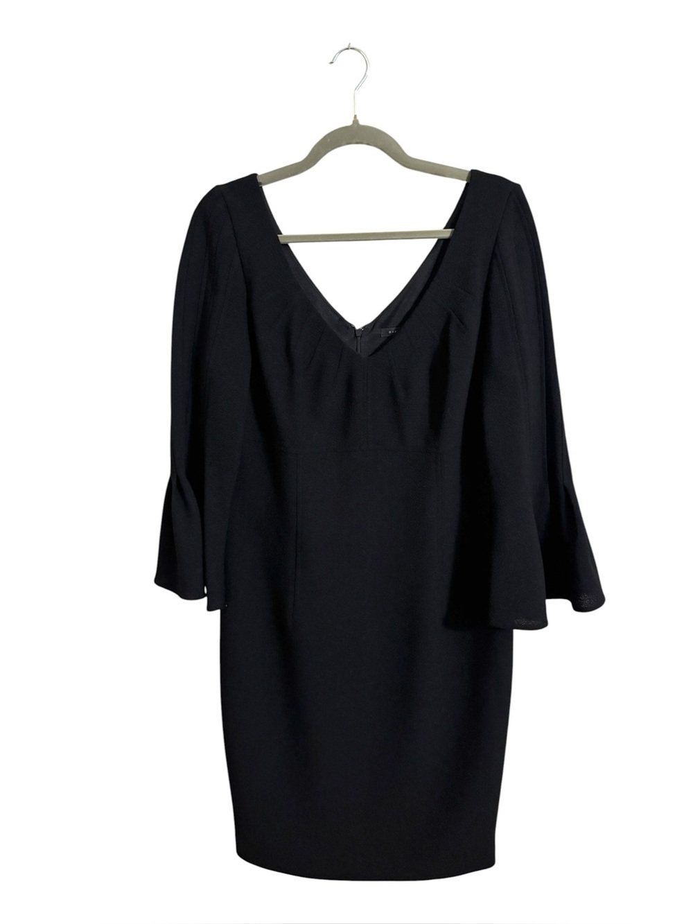 David Meister Bell Sleeve Black Midi‎ Dress Size 12